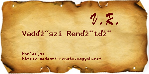 Vadászi Renátó névjegykártya