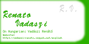 renato vadaszi business card