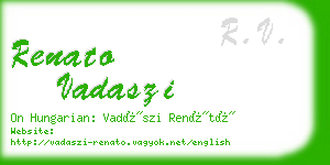 renato vadaszi business card